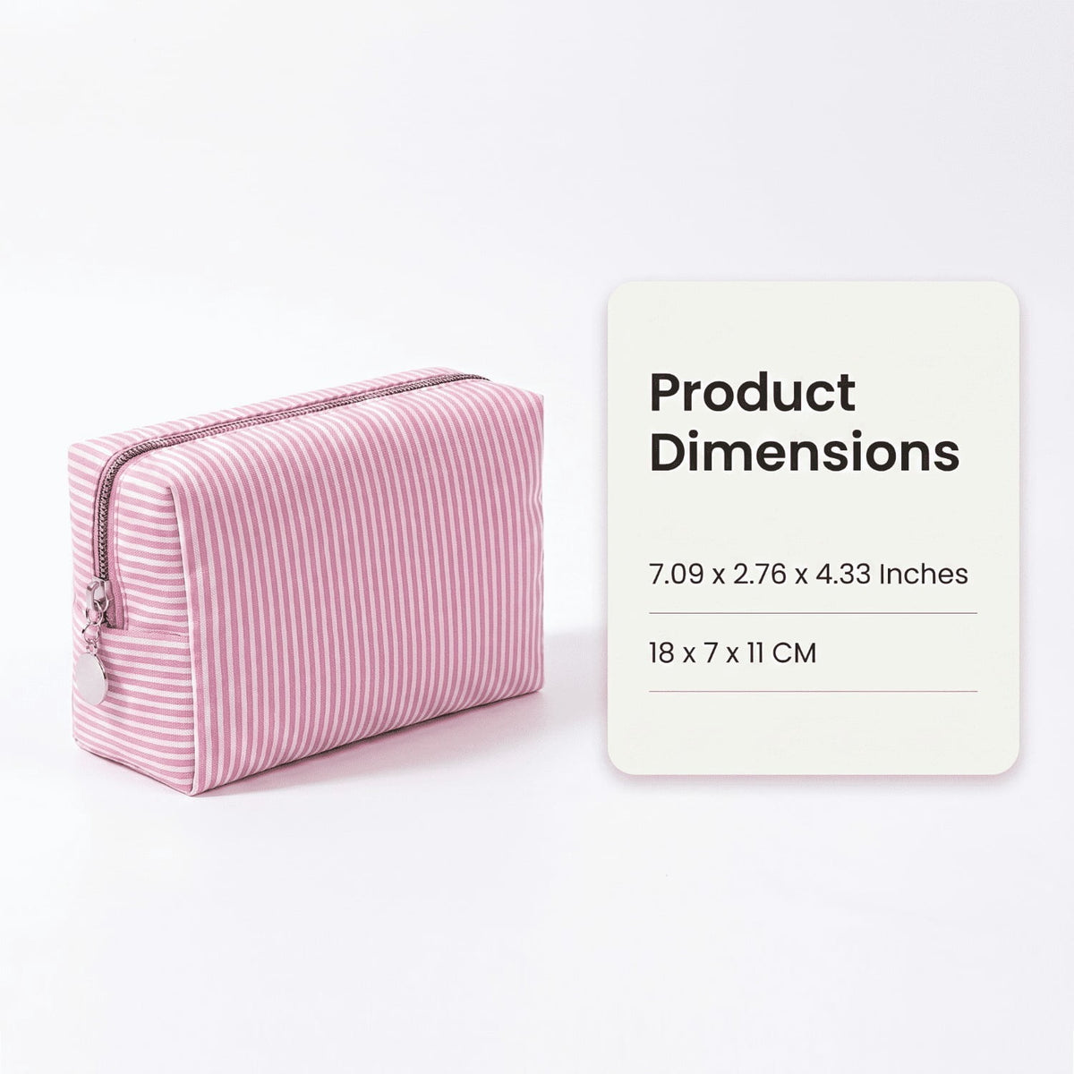 10 Pcs Striped Women Cosmetic Bags, Portable Large Travel Toiletry Organizer Pouches For Daily & Bridal Party Gifts