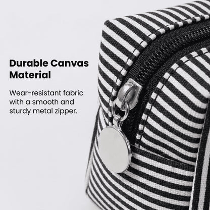 10 Pcs Striped Women Cosmetic Bags, Portable Large Travel Toiletry Organizer Pouches For Daily & Bridal Party Gifts